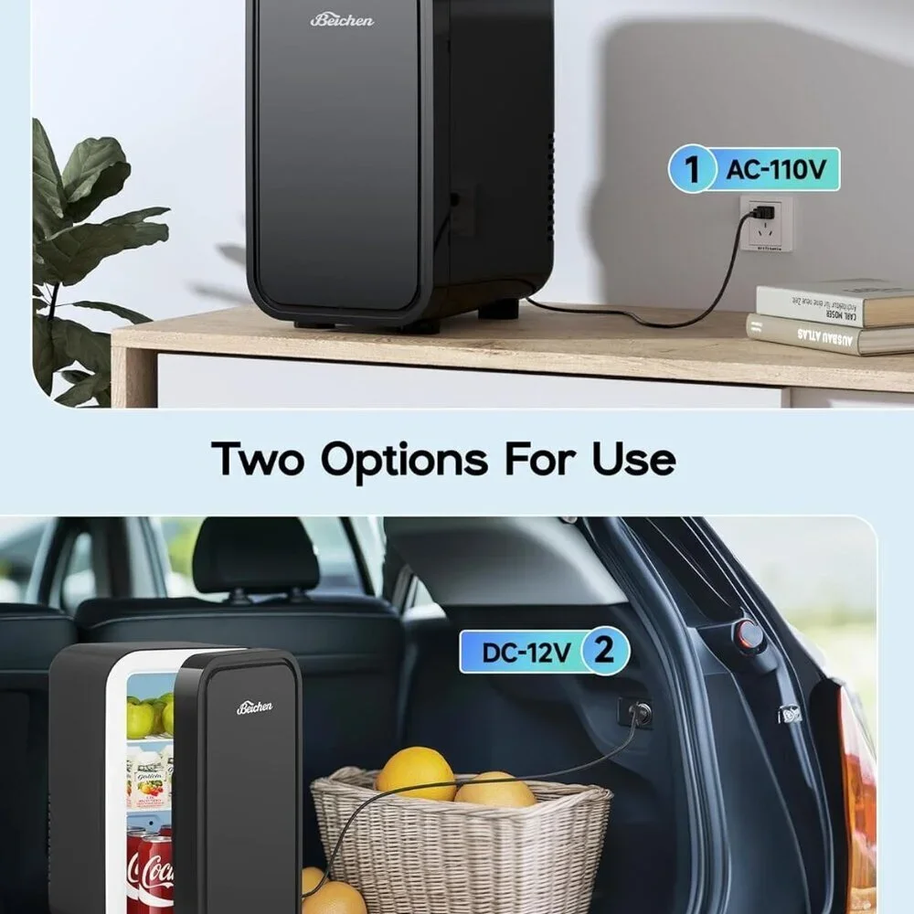 Mini Fridge, 6 Liter/8 Can Small Fridge for Bedroom, Car, Office & Dorm - NEW